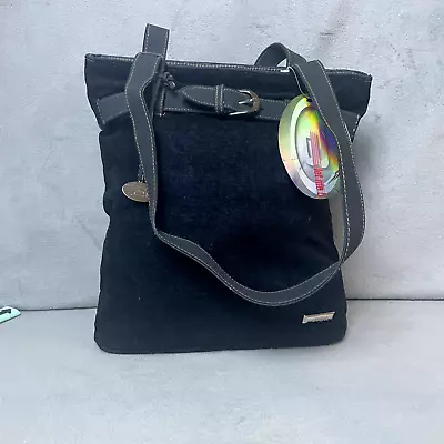 Bolso de hombro vintage Bongo de terciopelo negro de algodón nuevo Y2K Foto 1 de 4