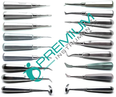 Dental Extraction Elevators Cogswell Cryer Spear Crane Apical New Set of 16 - Image 1 of 4