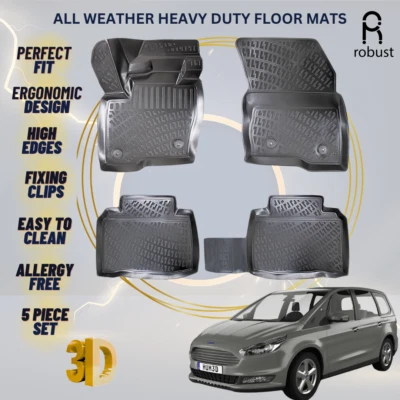 Alfombrillas forros para Ford Galaxy 2016-2025 alfombras de coche 3D de alta resistencia para todo tipo de clima Foto 1 de 4