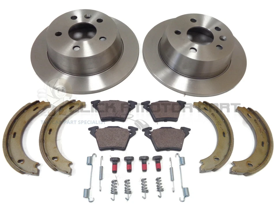 MERCEDES CLASE V 96-03 2 DISCOS Y PASTILLAS DE FRENO TRASEROS Y ZAPATOS Y KIT FRENO DE MANO - Imagen 1 de 1