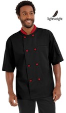 Chef Coat Jacket Kitchen Restaurant Work Uniform Tops Short Sleeve for Unisex