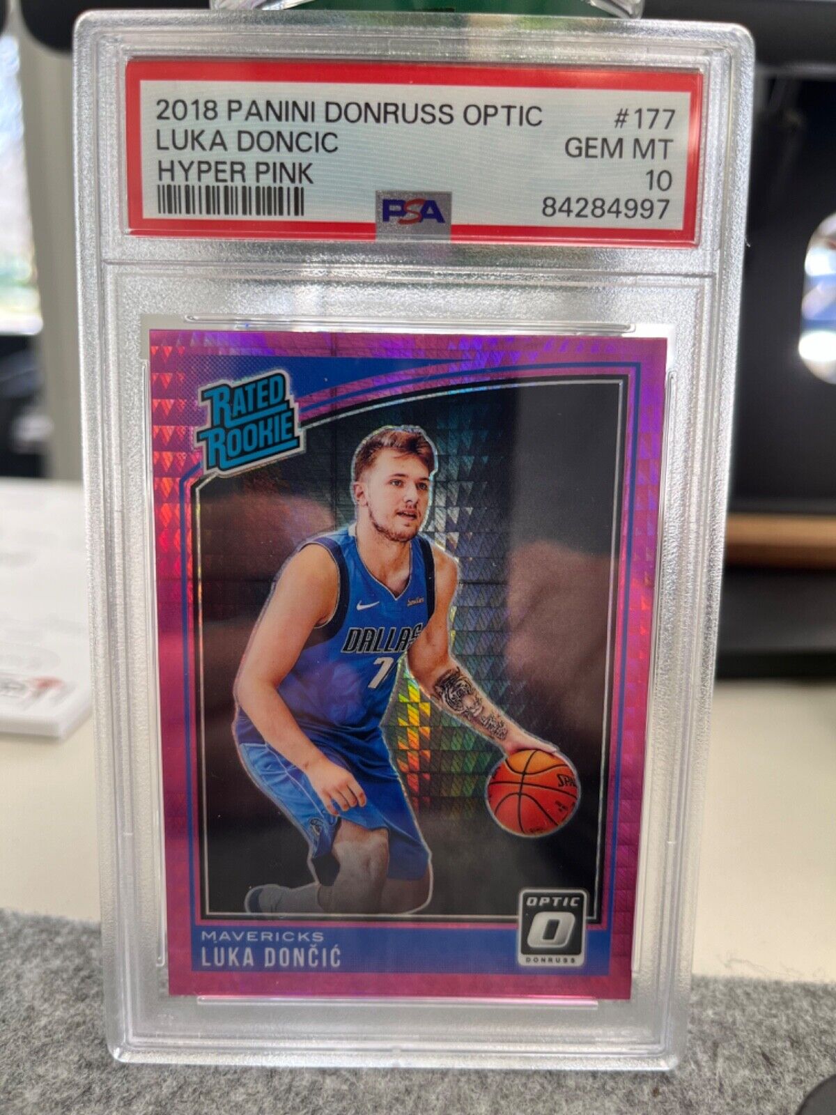 Luka Doncic 2018-2019 Optic Hyper Pink Rated Rookie #177 PSA 10 🔥