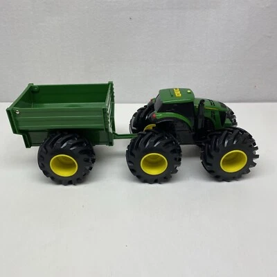 John Deere Kids Monster Treads Tractor Toy Wagon Lights & Sounds Green A - Image 1 of 4