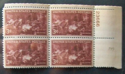 US 3c stamp plate block of 4, SC #949 The Doctor MNH 1947 with small fault - Image 1 of 2