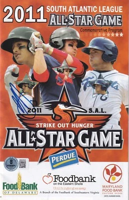 Manny Machado Signed 2011 Orioles Minor League SAL All Star Game Program BAS COA - Image 1 of 4