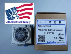 ATE8-46 Autonics Universal Analog Timer 6Sec, 60Sec, 6Min, 6Hour. W/Socket Base - Picture 1 of 5