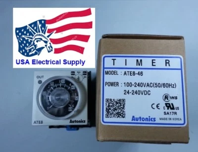 ATE8-46 Autonics Universal Analog Timer 6Sec, 60Sec, 6Min, 6Hour. W/Socket Base - Image 1 of 4