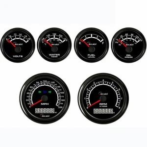 6 Gauge Set with Sender GPS 200MPH Speedometer Tacho Oil Temp Fuel Volt Blue LED - Bild 1 von 4