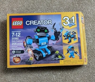 LEGO Creator Robo Explorer 31062 ** Retired ** New Opened Box 3 in 1 - 205 pcs - Image 1 of 4