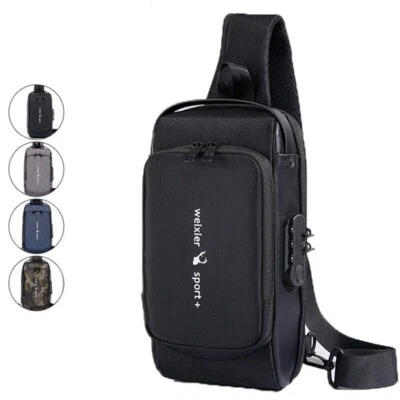 Mochila Bandolera Hombre Oxford Tela Impermeable y Antirrobo Puerto USB Foto 1 de 4