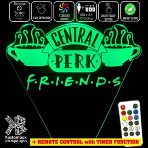 CENTRAL PERK COFFEE FRIENDS 3D LED Night Light 7 Colour Change Room Lamp - Picture 1 of 12