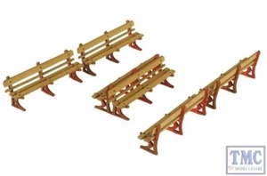PO502 Metcalfe OO/HO Platform Benches (red type) Card Kit - Picture 1 of 1