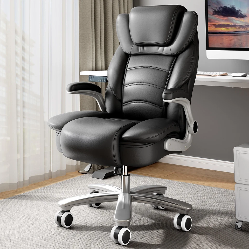 Office Computer Task Desk Chair with Padded Armrests Hig-Back Adjustable 400lbs - Image 1 of 1