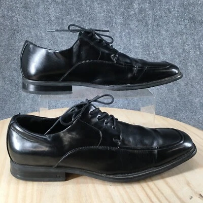 Kenneth Cole Reaction Mens 11 Design Dress Oxford Black Faux Leather Square Toe — 第 1/4 张图片