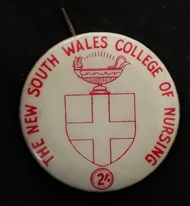 Undated Australia NSW College of Nursing Tin Pin 2/- Badge / Pin - Picture 1 of 2