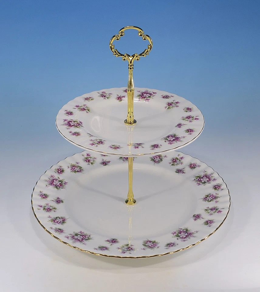 Royal Albert "Sweet Violets" Étagère 2 Niveaux - Photo 1/1