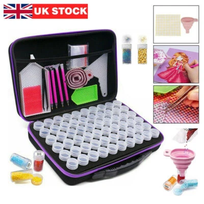 97Pcs 60 Slots Diamond Painting Storage Boxes 5D Diamond Case-Nail Art Bead Tool - Image 1 of 4