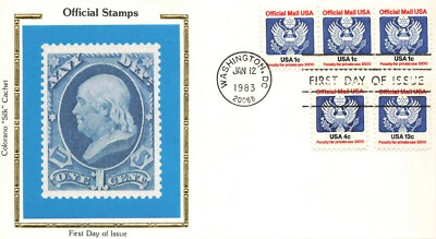 1st Day Cover Navy Department Colorano Silk 1983 4¢ Stamps - Image 1 of 2