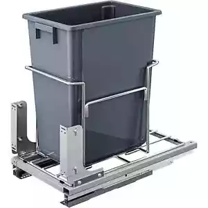 37 Quart Pull-Out Trash Can Recycling Bin, Sliding Kitchen Waste Garbage Contain - Picture 1 of 7