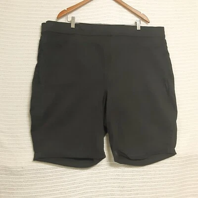 NYDJ Pull On Waistband Shorts Women Size 24W Black Denim Stretch Cotton - Image 1 of 4