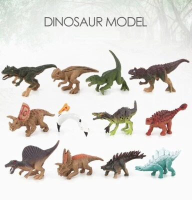 12 pcs Unique Realistic Dinosaur Figures Jurassic Park Dino Toy Assort Lot T-Rex - Image 1 of 4