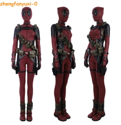 Lady Deadpool Cosplay Costume Jumpsuit Mask Shoes Wanda Wilson Outfit Halloween - Image 1 of 4