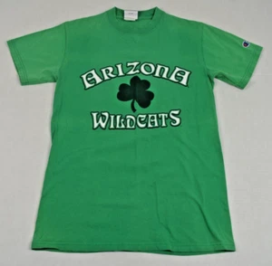 Vintage T-Shirt Champion Size S 90s Green University Arizona Wildcats Shamrock - Picture 1 of 11