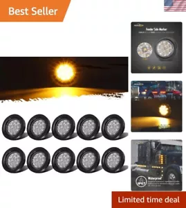 10Pcs 2.5" Round Amber 13 LED Side Marker Clearance Lights with Reflectors fo... - Picture 1 of 9