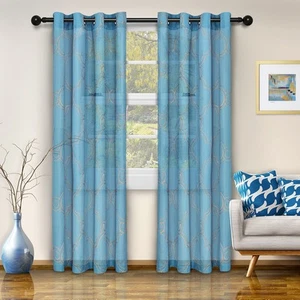 Delicate Flower Sheer Curtains, Window Accents, Traditional, Modern Farmhouse... - Picture 1 of 4