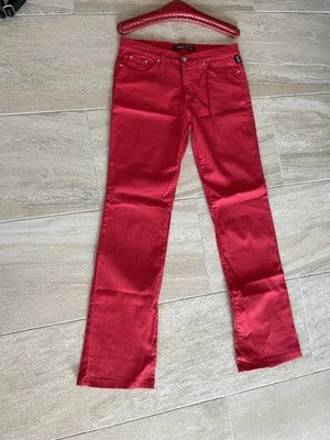 Nuevos Jeans Versace Auténticos Botones Medusa Rojo Pierna Recta con Trabillas Talla 31 Foto 1 de 4