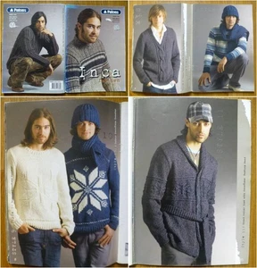 PATONS 1232-MENS 31½-53" INCA CHUNKY SWEATERS+ACCESSORIES KNITTING PATTERN BOOK - Picture 1 of 2
