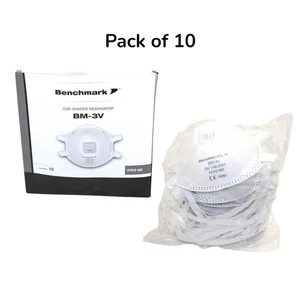 Benchmark BM-3V FFP3 Einweg Atemschutzmaske Gesichtsmaske (10er Pack) - Bild 1 von 4