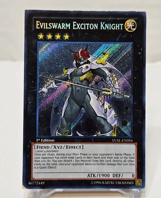 Evilswarm Exciton Knight LVAL-EN056 Secret Rare 1st Edition Yugioh 7961 - Image 1 of 4