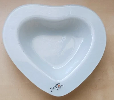 Herzförmige Glasschale, Sandra Rich, weiß, ca.18 cm, Deko,Dessert,Süßigkeiten - Bild 1 von 4