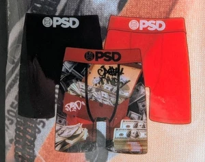PSD Boxer Briefs 3 PACK Soft Microfiber STASH BOX CASH BENJI Drops 7" Inseam - Picture 1 of 19