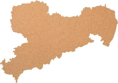 Sachsen als Pinnwand aus Kork XXL ca. 80x50 cm | Umriss Sachsen - Bild 1 von 2