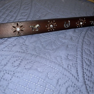 Cinturón Ariat Niñas Western Show Hebilla Plateada Conchos Bling 30 Sin Hebilla Foto 1 de 4