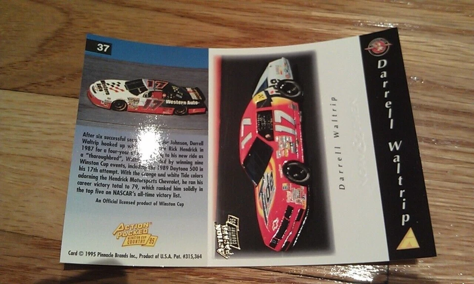 Darrell Waltrip #37 NASCAR Driver 1995 Action Packed UNFOLDED - Image 1 of 1