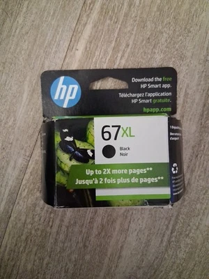 HP 67XL High Yield Black Original Ink Cartridge OEM NEW SEALED Exp 6/27 - Image 1 of 3