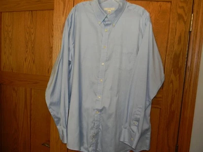 Merona Dress Shirt Men’s XXL Light Blue Long Sleeve Button Down- Shiny Material - Image 1 of 3