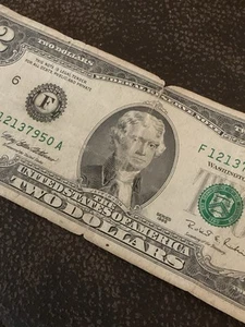 2 Dollar Bill 1995 Series F Rare. * Price Drop,  NOW $279 Now - Picture 1 of 3