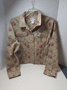 Pendleton Jacket, Womans Size Large, Cotton, Floral, Denim, Button Up - Picture 1 of 7