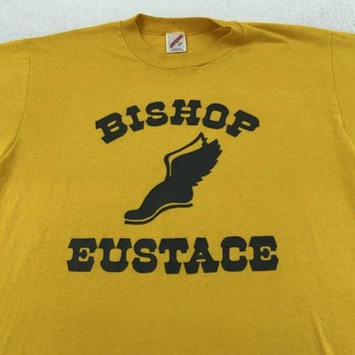 Vintage Bishop Eustace Prep Shirt M/L Yellow Track Winged Foot 80s Pennsauken NJ - Image 1 of 4