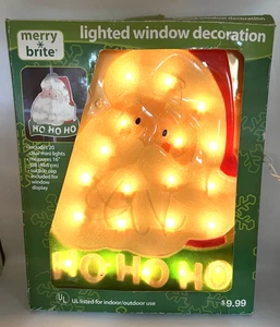 Merry Brite Lighted Santa Window Christmas Decoration 2006 Works 16" T x 14" W - Picture 1 of 11