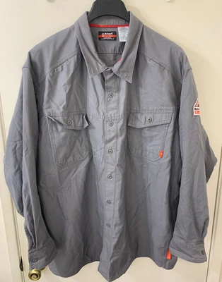 Рубашка мужская Bulwark FR 3XL серая огнестойкая CAT 2 IQ серия Westex G2 рабочая одежда - Изображение 1 из 4