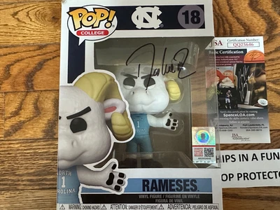 Funko Pop College UNC Tacones Alquitrán "Rameses" #18 Davis Love III PGA Firmado Certificado de Autenticidad JSA Foto 1 de 4