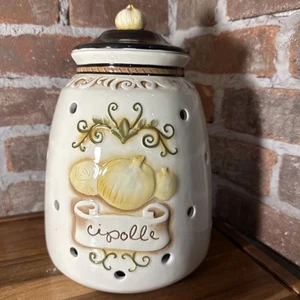 Grasslands Road Cucina Cipolle Onion Keeper Pierced Jar Italian Artisan Made - Picture 1 of 13