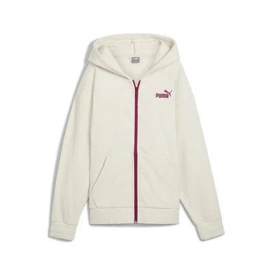 PUMA Essentials Elevated Winterized Full-Zip Hoodie – Women’s White - Image 1 of 2