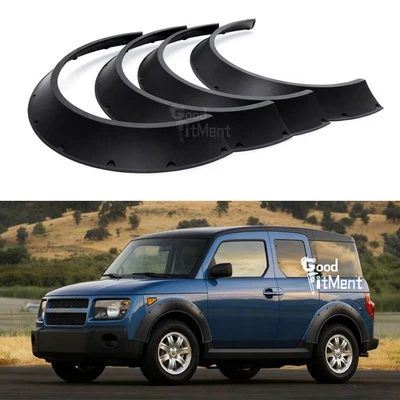 For Honda Element SUV 4Pcs 4.5" Fender Flares Wide Body Kit Wheel Arches Black Foto 1 de 4