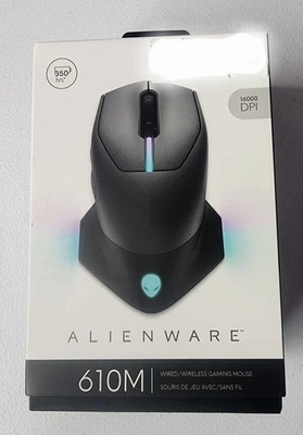 Alienware AW610M Wired/Wireless Gaming Mouse, Dark Side of The Moon - Image 1 of 4
